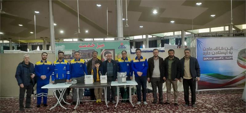 برپایی میز خدمت شرکت گاز استان مرکزی در مصلی بیت‌المقدس اراک همزمان با دهه فجر
