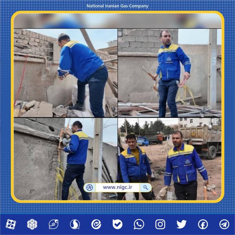حضور به‌موقع نیروهای امداد و تعمیرات گاز محلات در حادثه