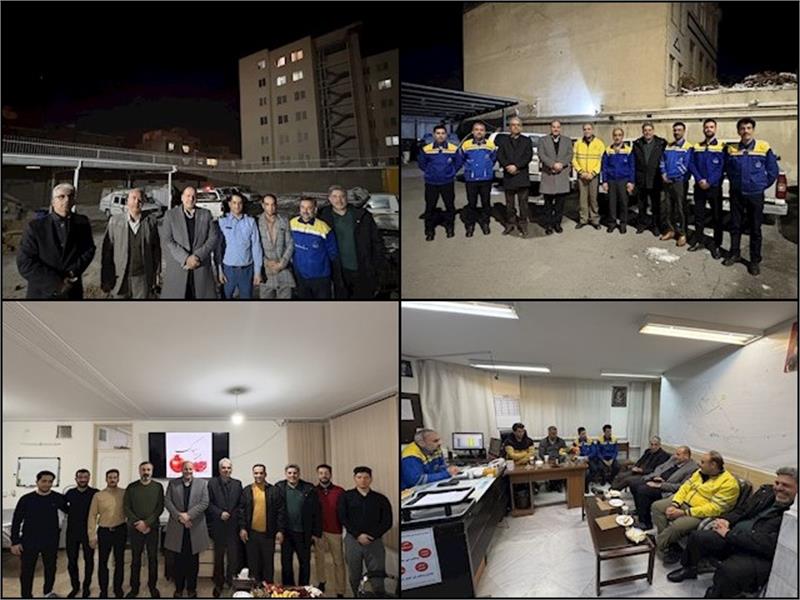 بازدید مدیرعامل شرکت گاز استان مرکزی از کارکنان امدادگر و حراست در شب یلدا