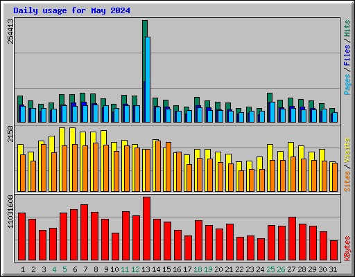 Daily usage for May 2024