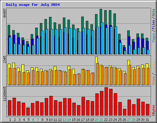 Daily usage for July 2024