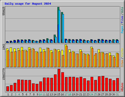 Daily usage for August 2024