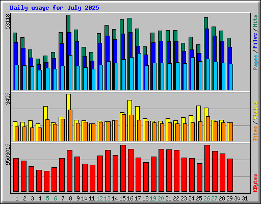 Daily usage for July 2025