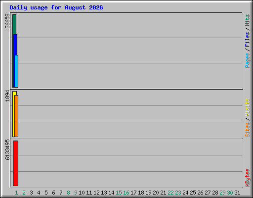 Daily usage for August 2026