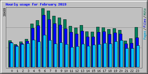 Hourly usage for February 2019