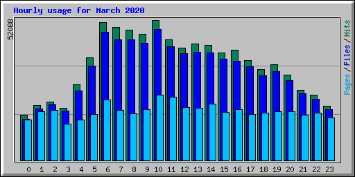 Hourly usage for March 2020
