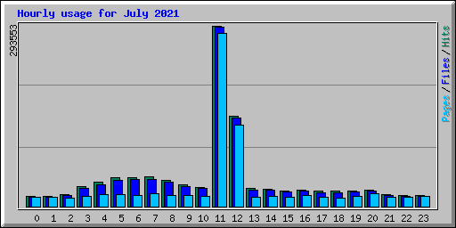 Hourly usage for July 2021