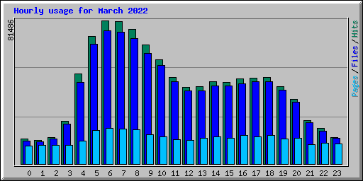 Hourly usage for March 2022