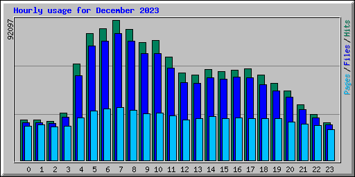 Hourly usage for December 2023