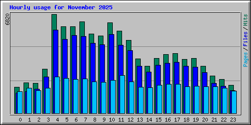 Hourly usage for November 2025
